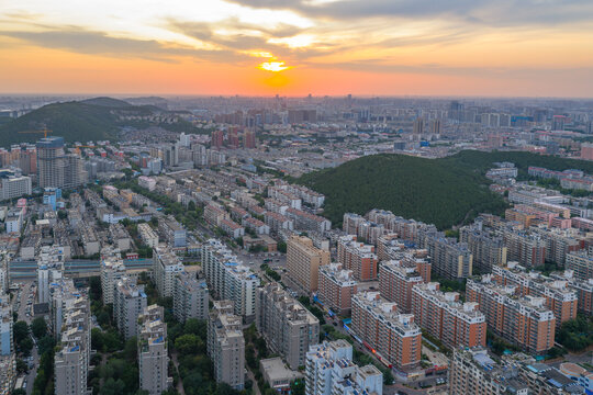 航拍济南城市风光