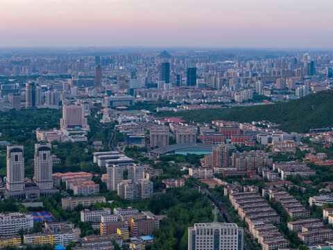 航拍济南城市风光