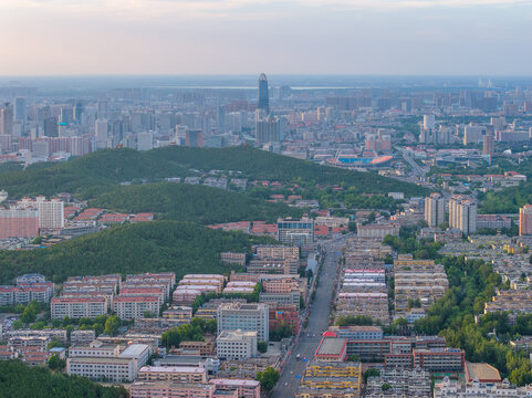 航拍济南城市风光