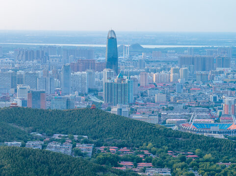 航拍济南城市风光