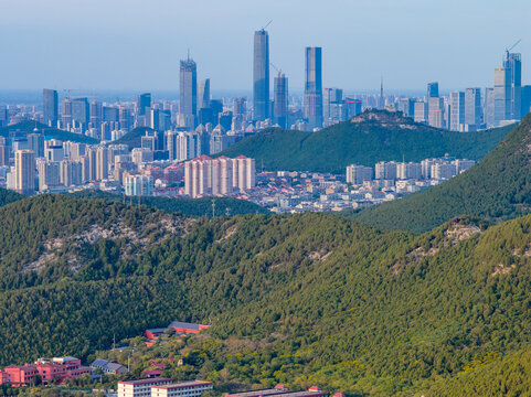 航拍济南城市风光