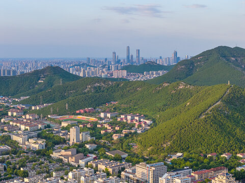 航拍济南城市风光