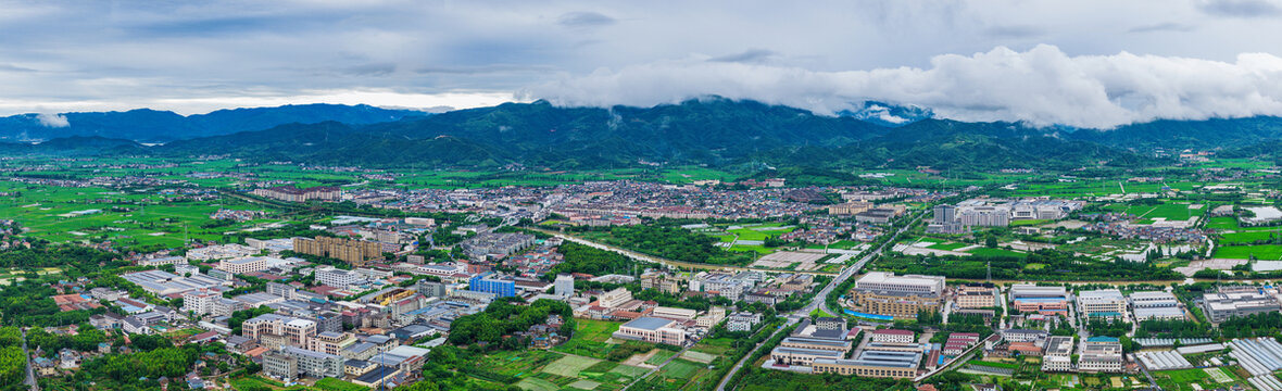 绍兴市上虞区丰惠镇航拍全景