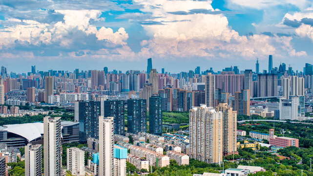 武汉汉口城市住宅航拍