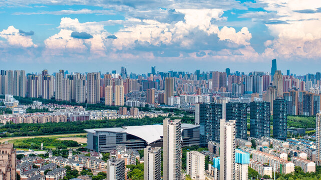 武汉汉口城市住宅航拍