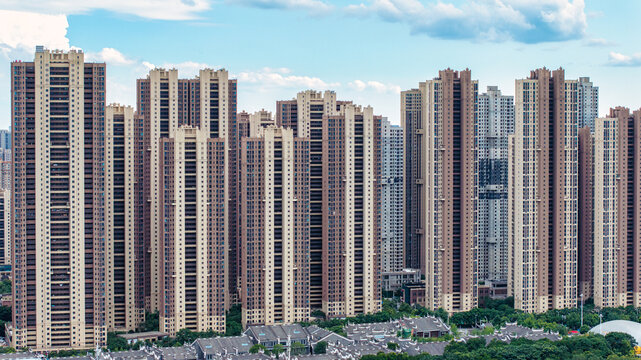 武汉东西湖区的城市住宅航拍