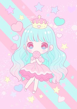 梦幻系糖果公主卡通插画