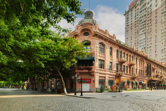 欧式风格建筑街边风景