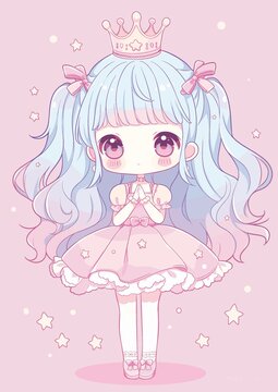 梦幻双马尾皇冠萌系少女
