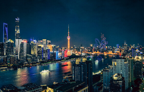 上海外滩璀璨夜景风光