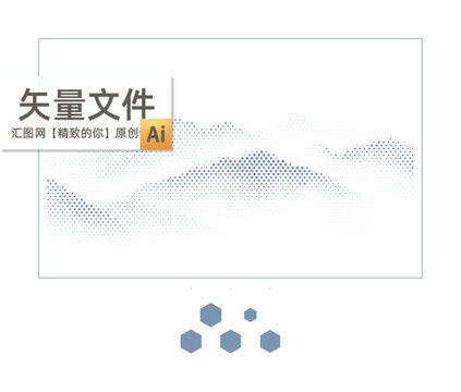 圆点渐变山