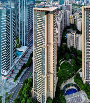 都市高楼景观俯瞰