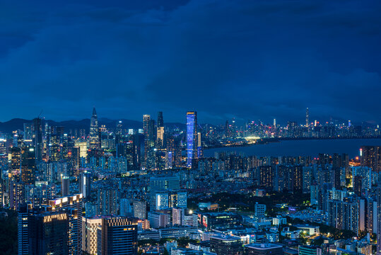 深圳城市地标建筑繁荣夜景