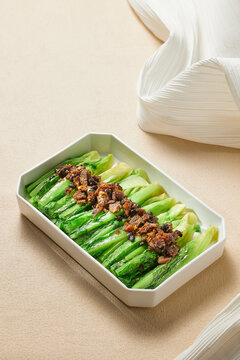 豆豉灵鲮鱼油麦菜豉汁油麦菜白灼油麦菜