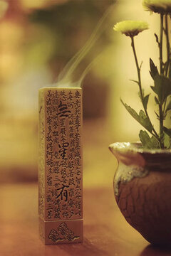 中式香薰与花卉雅致组合