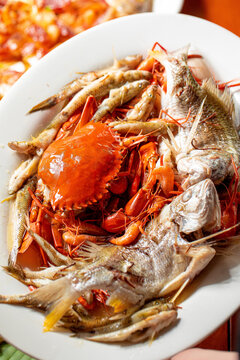 油盐蒸鱼虾蟹