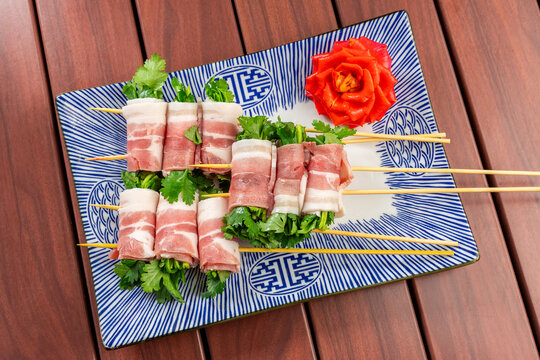香菜烤五花肉