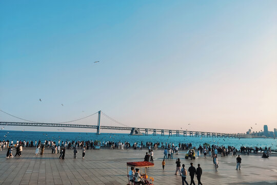 海滨广场上的热闹景象