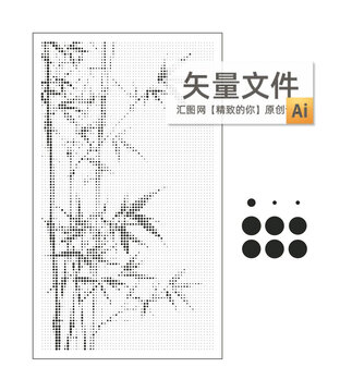 竹子矢量圆点图