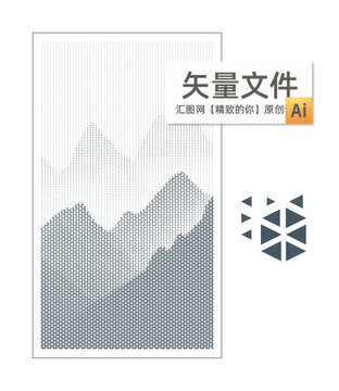 中式渐变山镂空