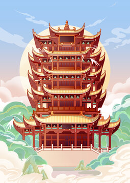 黄鹤楼插画