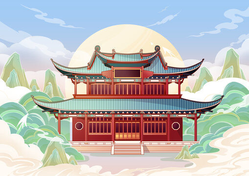 晴川阁插画