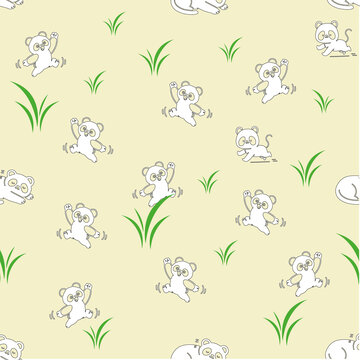 小浣熊无缝衔接插画图