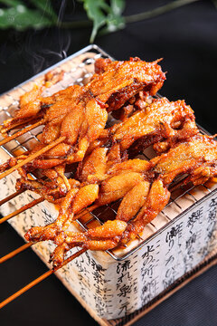 美味碳烤牛蛙串串
