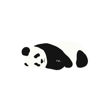 憨态可掬的躺卧卡通熊猫