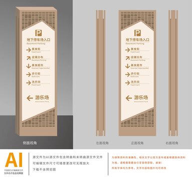 停车场办公室商场导视牌设计
