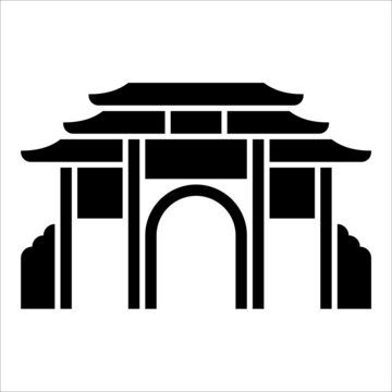 原创古镇牌坊矢量图