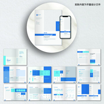 蓝白色系商务画册CDR设计模板