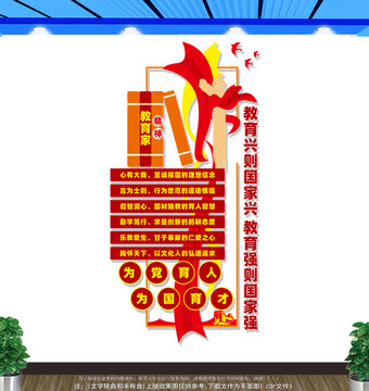 竖版教育家精神文化墙