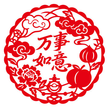 万事如意新年静电贴窗花