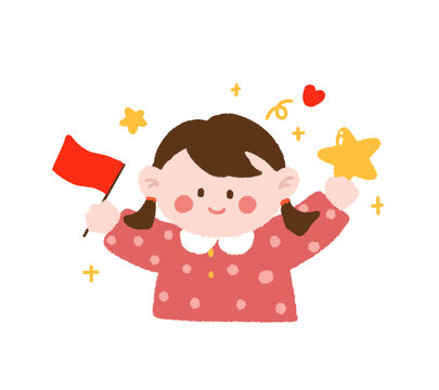 庆祝节日的可爱女孩