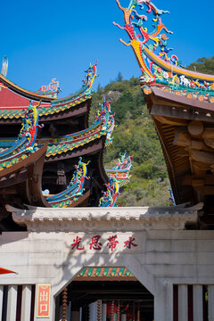 厦门南普陀寺古建庙宇多彩飞檐景致