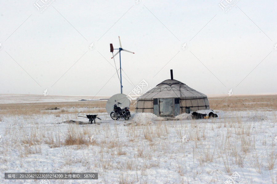 蒙古包,风力发电机