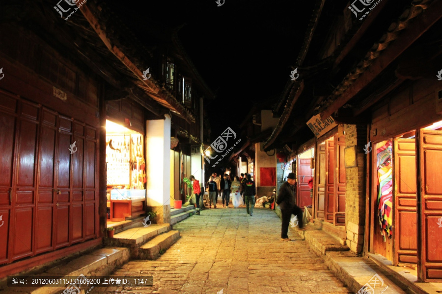 商业街店铺夜景