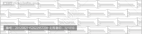 腰线雕刻图线条图矢量图,几何图案