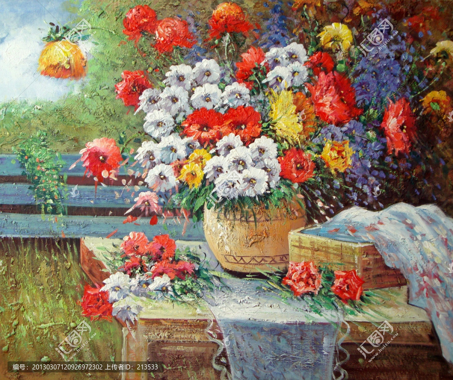 装饰画,风景画,花卉,邹菊,菊花,野花,油画,插花,田园