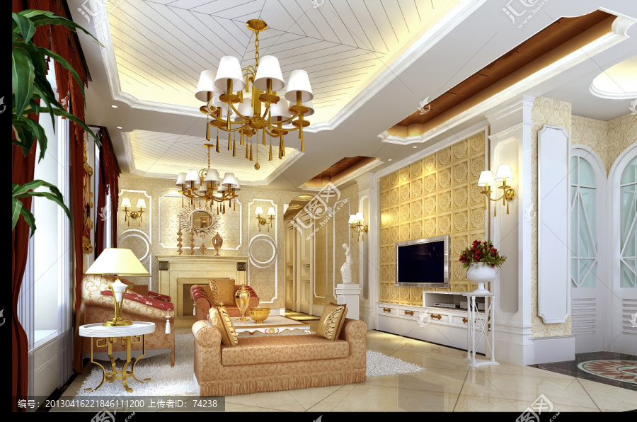 皇室风格典雅客厅设计