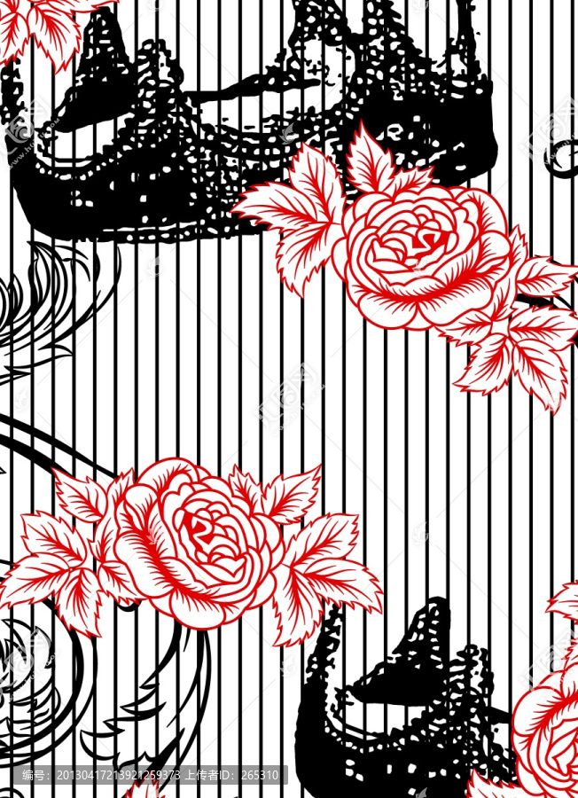 布匹,抽象皇冠花卉图案