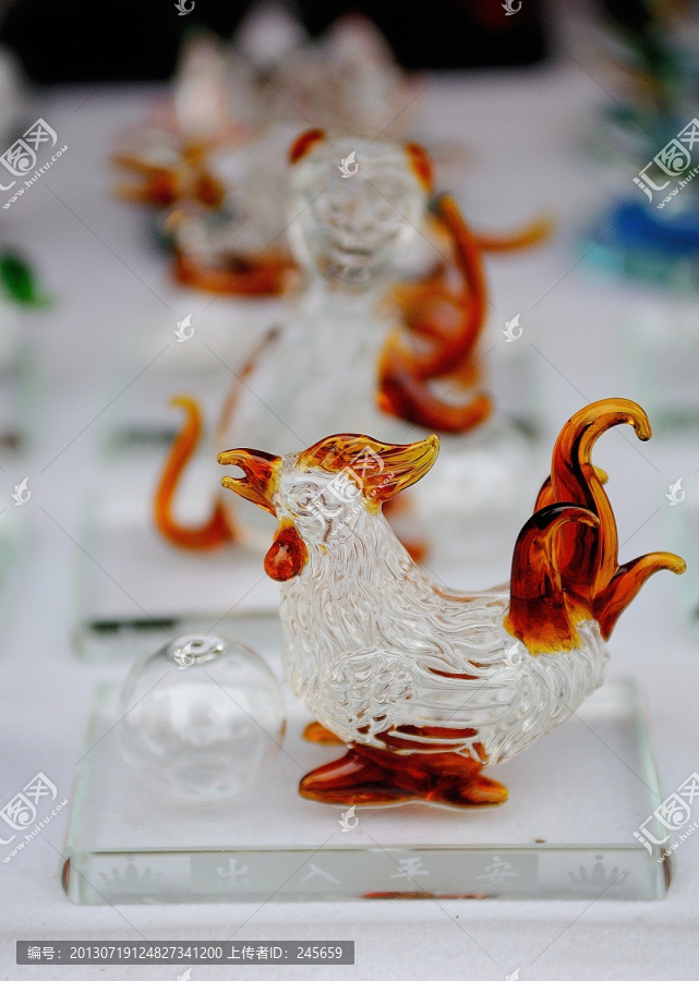 公鸡,水琉璃工艺品