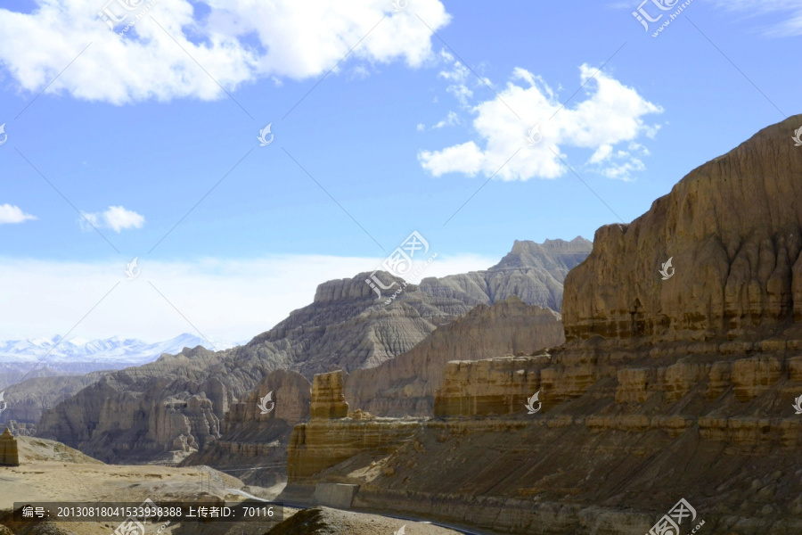 西藏风光,悬崖峭壁,高原公路