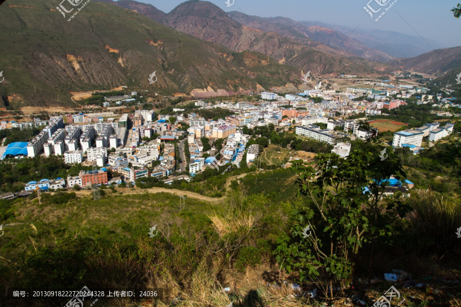 云南元阳县新县城,南沙镇全景