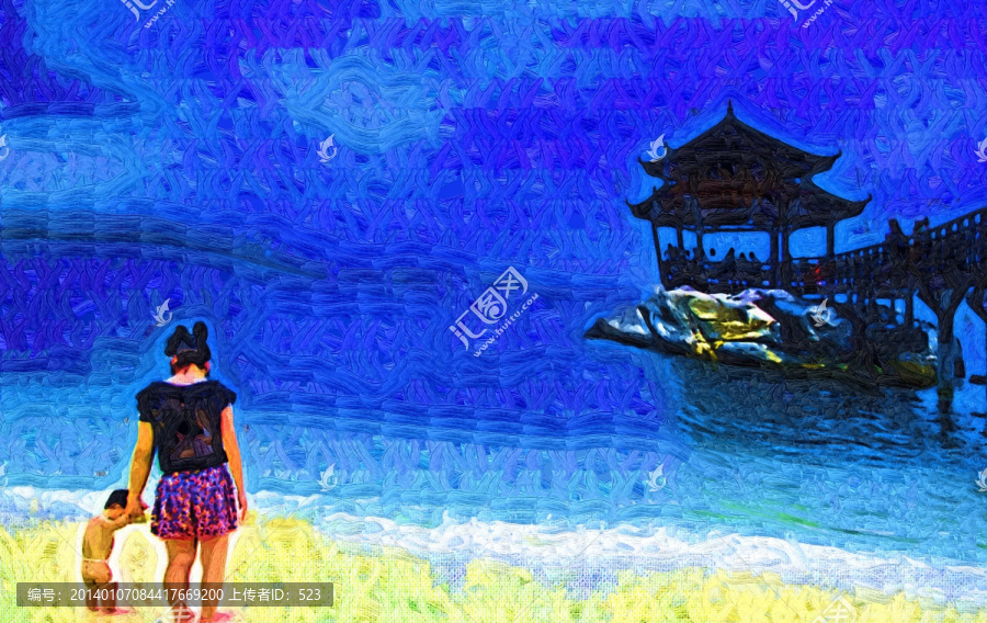 海边彩画