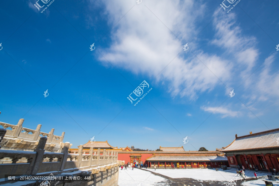 北京故宫,蓝天白云