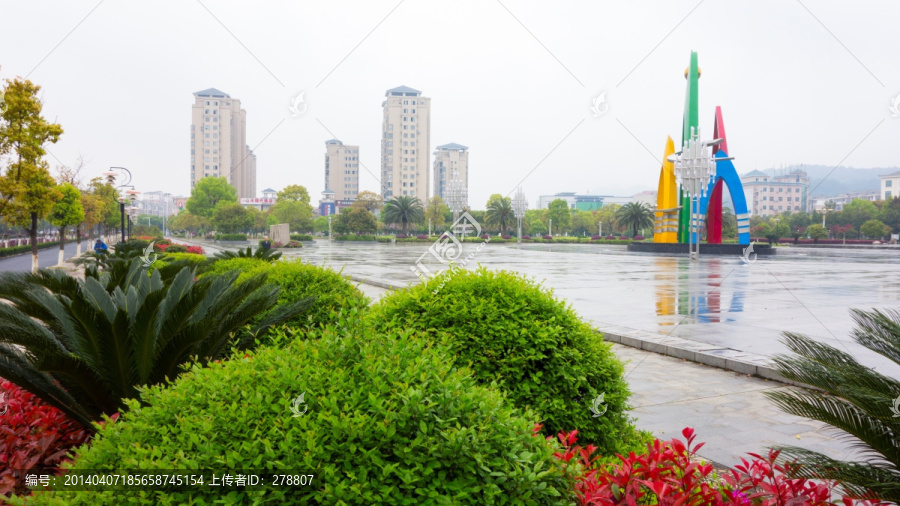 安福广场,城市绿化,春天