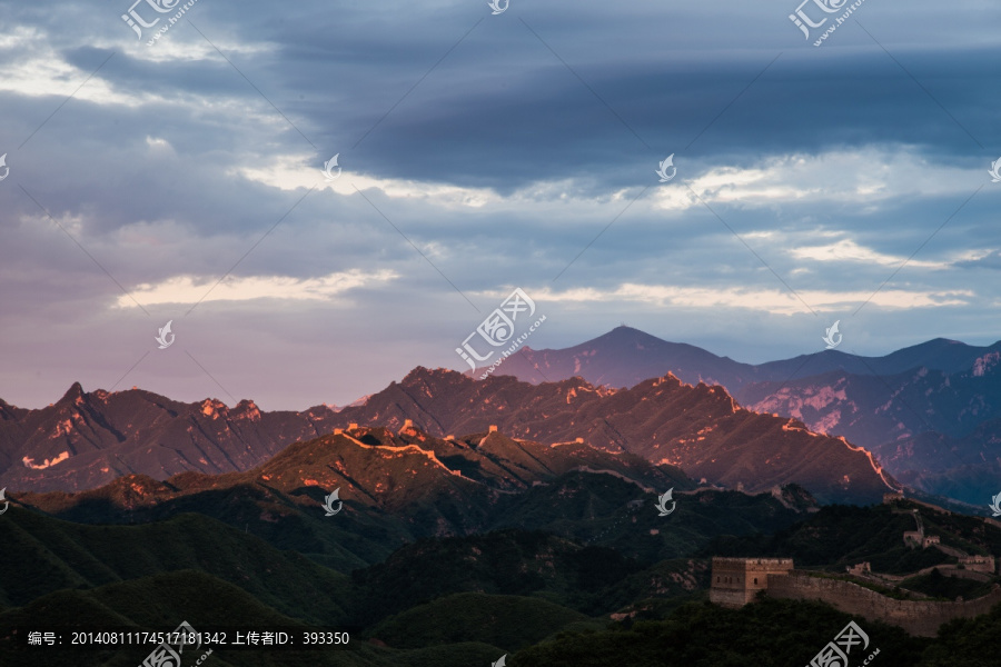 长城,明长城,山峦起伏,夕照