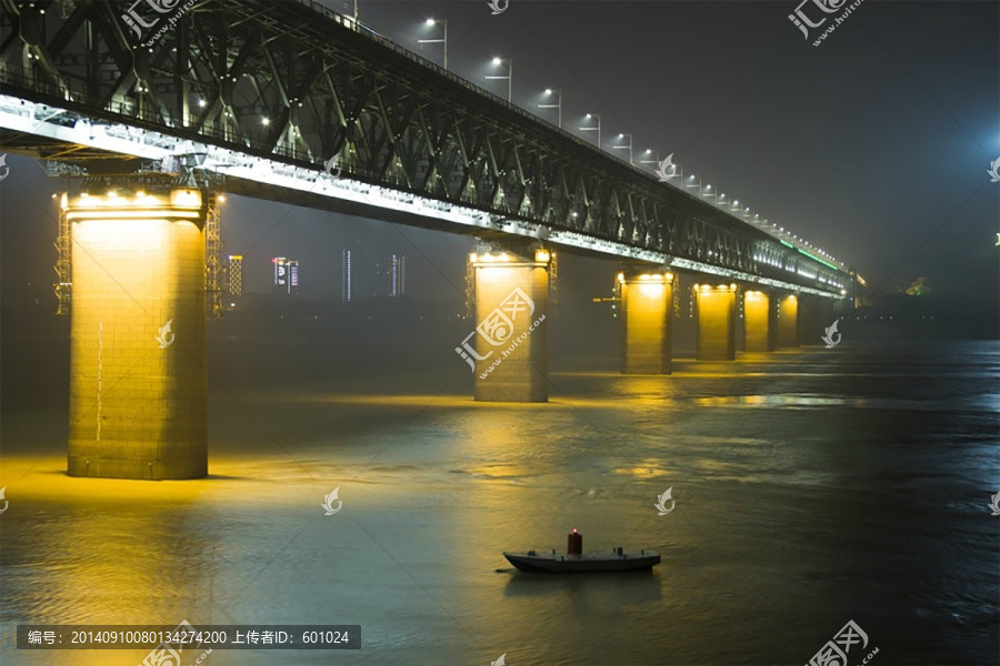 武汉长江大桥夜景